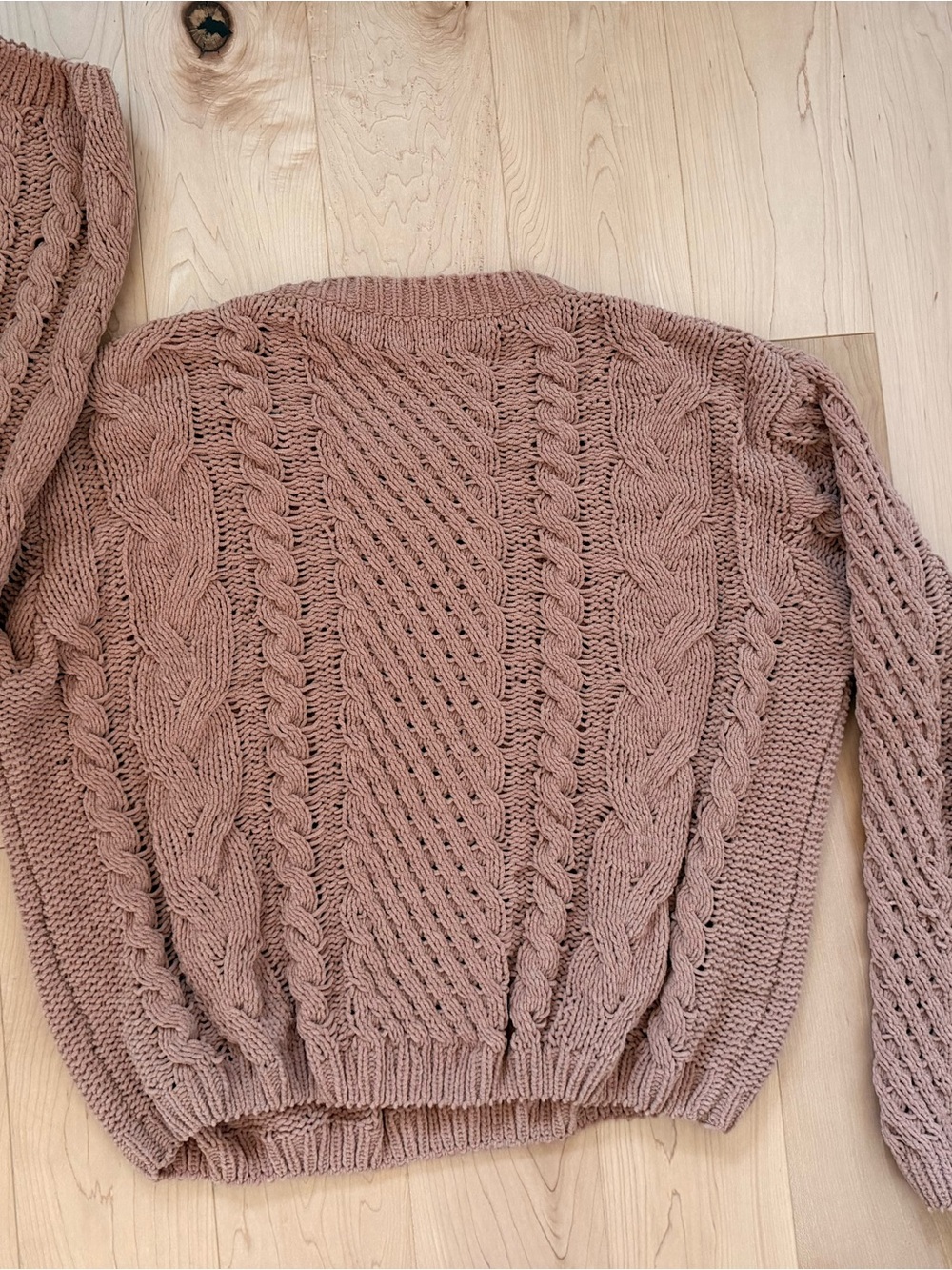 Lumiere Rose Cable Knit Crewneck Sweater - Picture 6 of 9